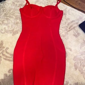 Red mini dress